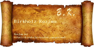 Birkholz Kozima névjegykártya